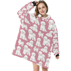 Watercolor Elegance Bichon Frise Blanket Hoodie-Blanket-Apparel, Bichon Frise, Blanket Hoodie, Blankets, Dog Mom Gifts-3