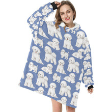 Load image into Gallery viewer, Watercolor Elegance Bichon Frise Blanket Hoodie-Blanket-Apparel, Bichon Frise, Blanket Hoodie, Blankets, Dog Mom Gifts-4