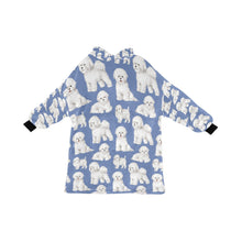 Load image into Gallery viewer, Watercolor Elegance Bichon Frise Blanket Hoodie-Blanket-Apparel, Bichon Frise, Blanket Hoodie, Blankets, Dog Mom Gifts-Cornflower Blue-ONE SIZE-21