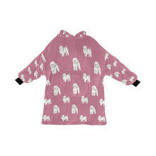 Load image into Gallery viewer, Watercolor Elegance Bichon Frise Blanket Hoodie-Blanket-Apparel, Bichon Frise, Blanket Hoodie, Blankets, Dog Mom Gifts-Dusty Pink-ONE SIZE-17