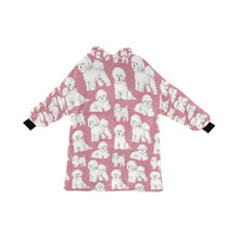 Load image into Gallery viewer, Watercolor Elegance Bichon Frise Blanket Hoodie-Blanket-Apparel, Bichon Frise, Blanket Hoodie, Blankets, Dog Mom Gifts-Dusty Rose-ONE SIZE-18