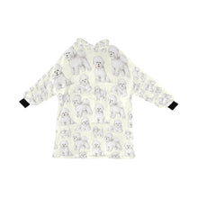 Load image into Gallery viewer, Watercolor Elegance Bichon Frise Blanket Hoodie-Blanket-Apparel, Bichon Frise, Blanket Hoodie, Blankets, Dog Mom Gifts-Ivory White-ONE SIZE-13