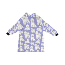 Load image into Gallery viewer, Watercolor Elegance Bichon Frise Blanket Hoodie-Blanket-Apparel, Bichon Frise, Blanket Hoodie, Blankets, Dog Mom Gifts-Lavender Purple-ONE SIZE-27