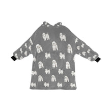 Load image into Gallery viewer, Watercolor Elegance Bichon Frise Blanket Hoodie-Blanket-Apparel, Bichon Frise, Blanket Hoodie, Blankets, Dog Mom Gifts-Parisian Gray-ONE SIZE-26