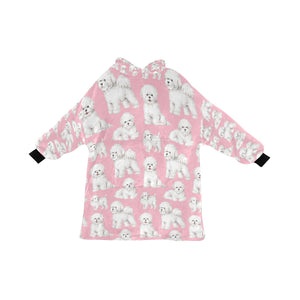 Watercolor Elegance Bichon Frise Blanket Hoodie-Blanket-Apparel, Bichon Frise, Blanket Hoodie, Blankets, Dog Mom Gifts-Soft Pink-ONE SIZE-15