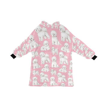 Watercolor Elegance Bichon Frise Blanket Hoodie-Blanket-Apparel, Bichon Frise, Blanket Hoodie, Blankets, Dog Mom Gifts-Soft Pink-ONE SIZE-15