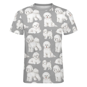 Watercolor Elegance Bichon Frise Men's Cotton T-Shirt-Apparel-Apparel, Bichon Frise, Dog Dad Gifts, Shirt, T Shirt-16