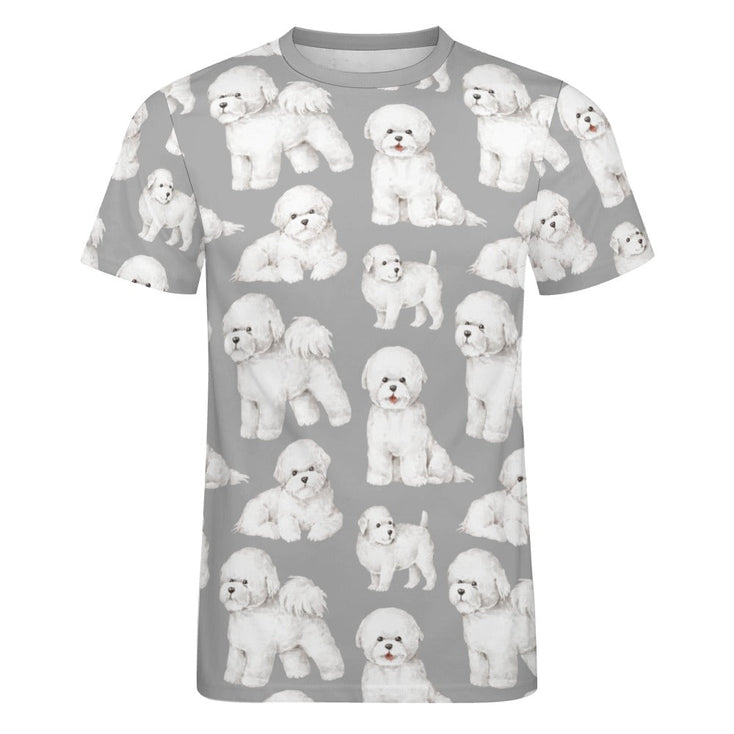 Watercolor Elegance Bichon Frise Men's Cotton T-Shirt-Apparel-Apparel, Bichon Frise, Dog Dad Gifts, Shirt, T Shirt-16