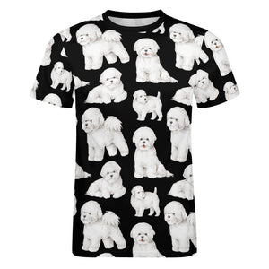 Watercolor Elegance Bichon Frise Men's Cotton T-Shirt-Apparel-Apparel, Bichon Frise, Dog Dad Gifts, Shirt, T Shirt-19