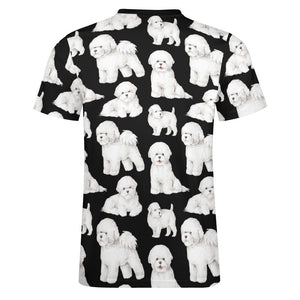 Watercolor Elegance Bichon Frise Men's Cotton T-Shirt-Apparel-Apparel, Bichon Frise, Dog Dad Gifts, Shirt, T Shirt-20