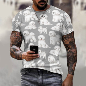 Watercolor Elegance Bichon Frise Men's Cotton T-Shirt-Apparel-Apparel, Bichon Frise, Dog Dad Gifts, Shirt, T Shirt-4