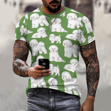 Load image into Gallery viewer, Watercolor Elegance Bichon Frise Men&#39;s Cotton T-Shirt-Apparel-Apparel, Bichon Frise, Dog Dad Gifts, Shirt, T Shirt-5