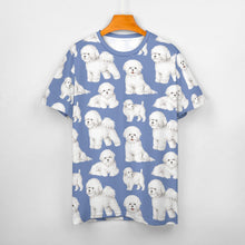 Load image into Gallery viewer, Watercolor Elegance Bichon Frise Men&#39;s Cotton T-Shirt-Apparel-Apparel, Bichon Frise, Dog Dad Gifts, Shirt, T Shirt-S-Cornflower Blue-12