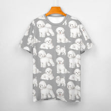 Load image into Gallery viewer, Watercolor Elegance Bichon Frise Men&#39;s Cotton T-Shirt-Apparel-Apparel, Bichon Frise, Dog Dad Gifts, Shirt, T Shirt-S-Parisian Gray-15