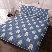 Load image into Gallery viewer, Watercolor Elegance Bichon Frise Quilted Bedding Set - 5 Colors-Bedding-Bedding, Bichon Frise, Blankets, Home Decor-12