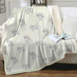 Watercolor Elegance Bichon Frise Sherpa Fleece Blanket - 8 Colors-Blanket-Bedding, Bichon Frise, Blankets, Home Decor-7