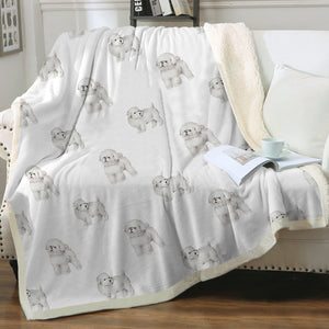 Watercolor Elegance Bichon Frise Sherpa Fleece Blanket - 8 Colors-Blanket-Bedding, Bichon Frise, Blankets, Home Decor-8