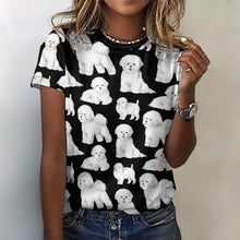 Load image into Gallery viewer, Watercolor Elegance Bichon Frise Women&#39;s Cotton T-Shirt-Apparel-Apparel, Bichon Frise, Dog Mom Gifts, Shirt, T Shirt-11