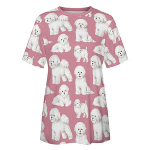 Watercolor Elegance Bichon Frise Women's Cotton T-Shirt-Apparel-Apparel, Bichon Frise, Dog Mom Gifts, Shirt, T Shirt-20