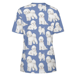 Watercolor Elegance Bichon Frise Women's Cotton T-Shirt-Apparel-Apparel, Bichon Frise, Dog Mom Gifts, Shirt, T Shirt-24