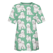 Load image into Gallery viewer, Watercolor Elegance Bichon Frise Women&#39;s Cotton T-Shirt-Apparel-Apparel, Bichon Frise, Dog Mom Gifts, Shirt, T Shirt-26