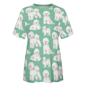 Watercolor Elegance Bichon Frise Women's Cotton T-Shirt-Apparel-Apparel, Bichon Frise, Dog Mom Gifts, Shirt, T Shirt-26