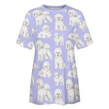 Load image into Gallery viewer, Watercolor Elegance Bichon Frise Women&#39;s Cotton T-Shirt-Apparel-Apparel, Bichon Frise, Dog Mom Gifts, Shirt, T Shirt-29