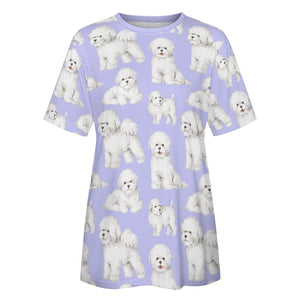 Watercolor Elegance Bichon Frise Women's Cotton T-Shirt-Apparel-Apparel, Bichon Frise, Dog Mom Gifts, Shirt, T Shirt-29