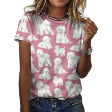 Load image into Gallery viewer, Watercolor Elegance Bichon Frise Women&#39;s Cotton T-Shirt-Apparel-Apparel, Bichon Frise, Dog Mom Gifts, Shirt, T Shirt-2XS-Dusty Rose-39