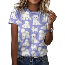 Load image into Gallery viewer, Watercolor Elegance Bichon Frise Women&#39;s Cotton T-Shirt-Apparel-Apparel, Bichon Frise, Dog Mom Gifts, Shirt, T Shirt-2XS-Lavender Purple-42