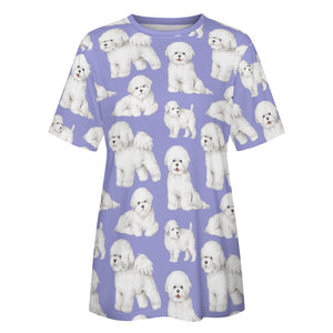 Watercolor Elegance Bichon Frise Women's Cotton T-Shirt-Apparel-Apparel, Bichon Frise, Dog Mom Gifts, Shirt, T Shirt-32