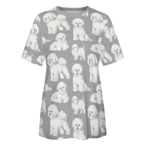 Watercolor Elegance Bichon Frise Women's Cotton T-Shirt-Apparel-Apparel, Bichon Frise, Dog Mom Gifts, Shirt, T Shirt-35