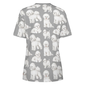 Watercolor Elegance Bichon Frise Women's Cotton T-Shirt-Apparel-Apparel, Bichon Frise, Dog Mom Gifts, Shirt, T Shirt-36