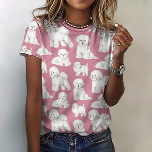 Watercolor Elegance Bichon Frise Women's Cotton T-Shirt-Apparel-Apparel, Bichon Frise, Dog Mom Gifts, Shirt, T Shirt-3