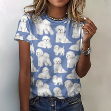 Load image into Gallery viewer, Watercolor Elegance Bichon Frise Women&#39;s Cotton T-Shirt-Apparel-Apparel, Bichon Frise, Dog Mom Gifts, Shirt, T Shirt-4