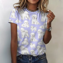 Load image into Gallery viewer, Watercolor Elegance Bichon Frise Women&#39;s Cotton T-Shirt-Apparel-Apparel, Bichon Frise, Dog Mom Gifts, Shirt, T Shirt-6