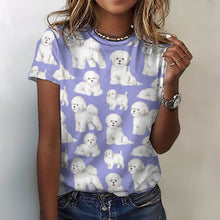 Load image into Gallery viewer, Watercolor Elegance Bichon Frise Women&#39;s Cotton T-Shirt-Apparel-Apparel, Bichon Frise, Dog Mom Gifts, Shirt, T Shirt-7