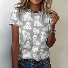 Load image into Gallery viewer, Watercolor Elegance Bichon Frise Women&#39;s Cotton T-Shirt-Apparel-Apparel, Bichon Frise, Dog Mom Gifts, Shirt, T Shirt-8