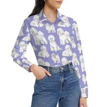 Load image into Gallery viewer, Watercolor Elegance Bichon Frise Women&#39;s Shirt-Apparel-Apparel, Bichon Frise, Dog Mom Gifts, Shirt-37