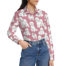 Load image into Gallery viewer, Watercolor Elegance Bichon Frise Women&#39;s Shirt-Apparel-Apparel, Bichon Frise, Dog Mom Gifts, Shirt-41