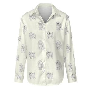 Watercolor Elegance Bichon Frise Women's Shirt - 9 Colors-Apparel-Apparel, Bichon Frise, Dog Mom Gifts, Shirt-Ivory White-S-14