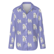 Load image into Gallery viewer, Watercolor Elegance Bichon Frise Women&#39;s Shirt - 9 Colors-Apparel-Apparel, Bichon Frise, Dog Mom Gifts, Shirt-Lavender Purple-S-32