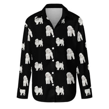 Load image into Gallery viewer, Watercolor Elegance Bichon Frise Women&#39;s Shirt - 9 Colors-Apparel-Apparel, Bichon Frise, Dog Mom Gifts, Shirt-Midnight Black-S-11