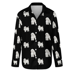 Watercolor Elegance Bichon Frise Women's Shirt - 9 Colors-Apparel-Apparel, Bichon Frise, Dog Mom Gifts, Shirt-Midnight Black-S-11