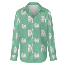 Load image into Gallery viewer, Watercolor Elegance Bichon Frise Women&#39;s Shirt - 9 Colors-Apparel-Apparel, Bichon Frise, Dog Mom Gifts, Shirt-Mint Green-S-29