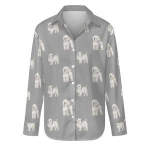 Watercolor Elegance Bichon Frise Women's Shirt - 9 Colors-Apparel-Apparel, Bichon Frise, Dog Mom Gifts, Shirt-Parisian Gray-S-35