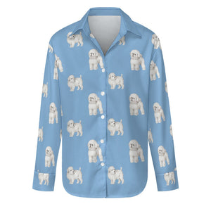 Watercolor Elegance Bichon Frise Women's Shirt - 9 Colors-Apparel-Apparel, Bichon Frise, Dog Mom Gifts, Shirt-Sky Blue-S-23