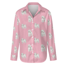 Load image into Gallery viewer, Watercolor Elegance Bichon Frise Women&#39;s Shirt-Apparel-Apparel, Bichon Frise, Dog Mom Gifts, Shirt-Light Pink-S-16