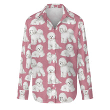 Load image into Gallery viewer, Watercolor Elegance Bichon Frise Women&#39;s Shirt-Apparel-Apparel, Bichon Frise, Dog Mom Gifts, Shirt-S-Dusty Rose-23