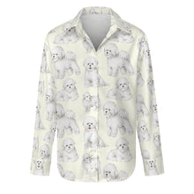 Load image into Gallery viewer, Watercolor Elegance Bichon Frise Women&#39;s Shirt-Apparel-Apparel, Bichon Frise, Dog Mom Gifts, Shirt-S-Ivory White-17